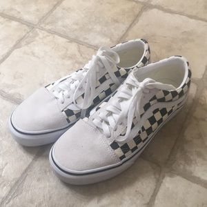 White Checker Old Skool Vans